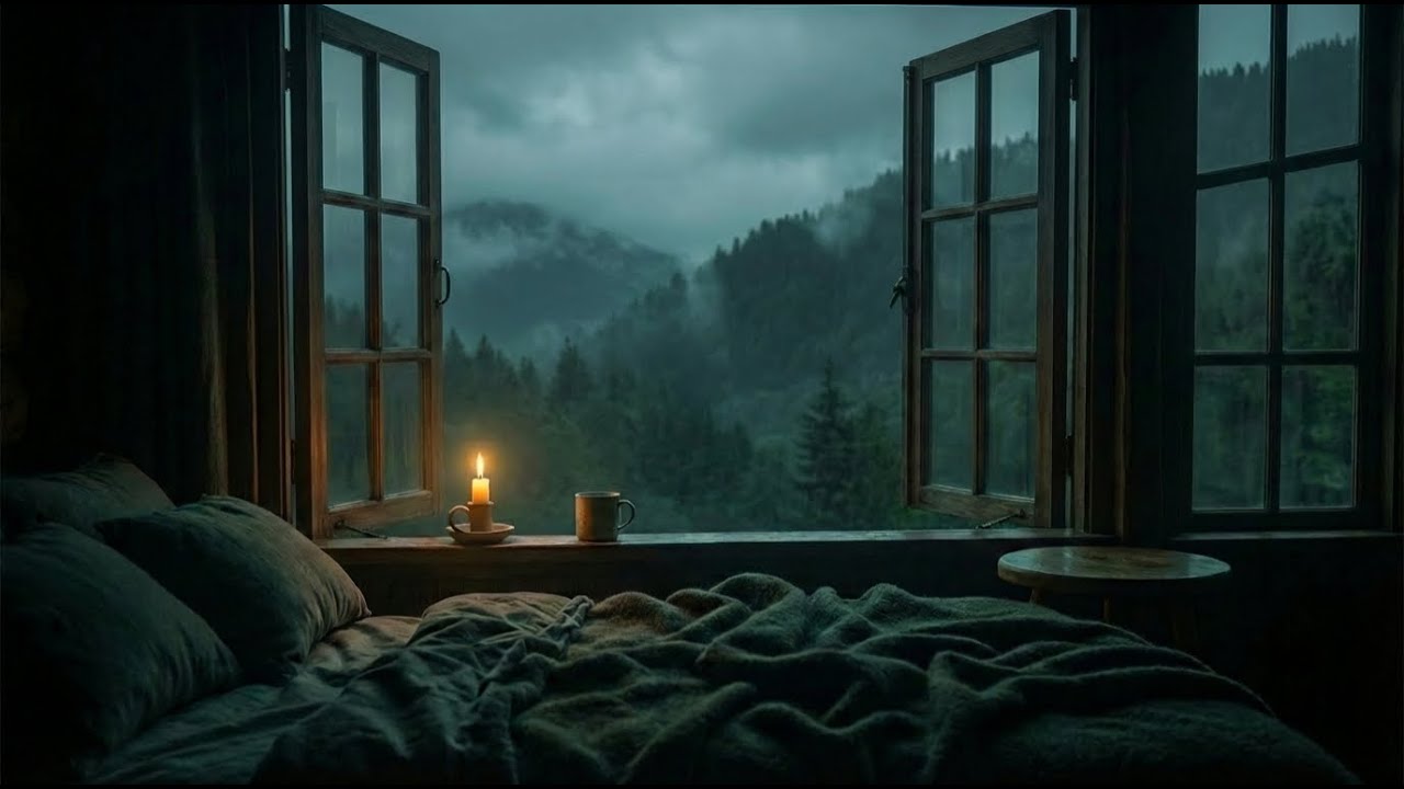Soft Rain Outside the Open Window | Peaceful Night Ambience for Restful Sleep