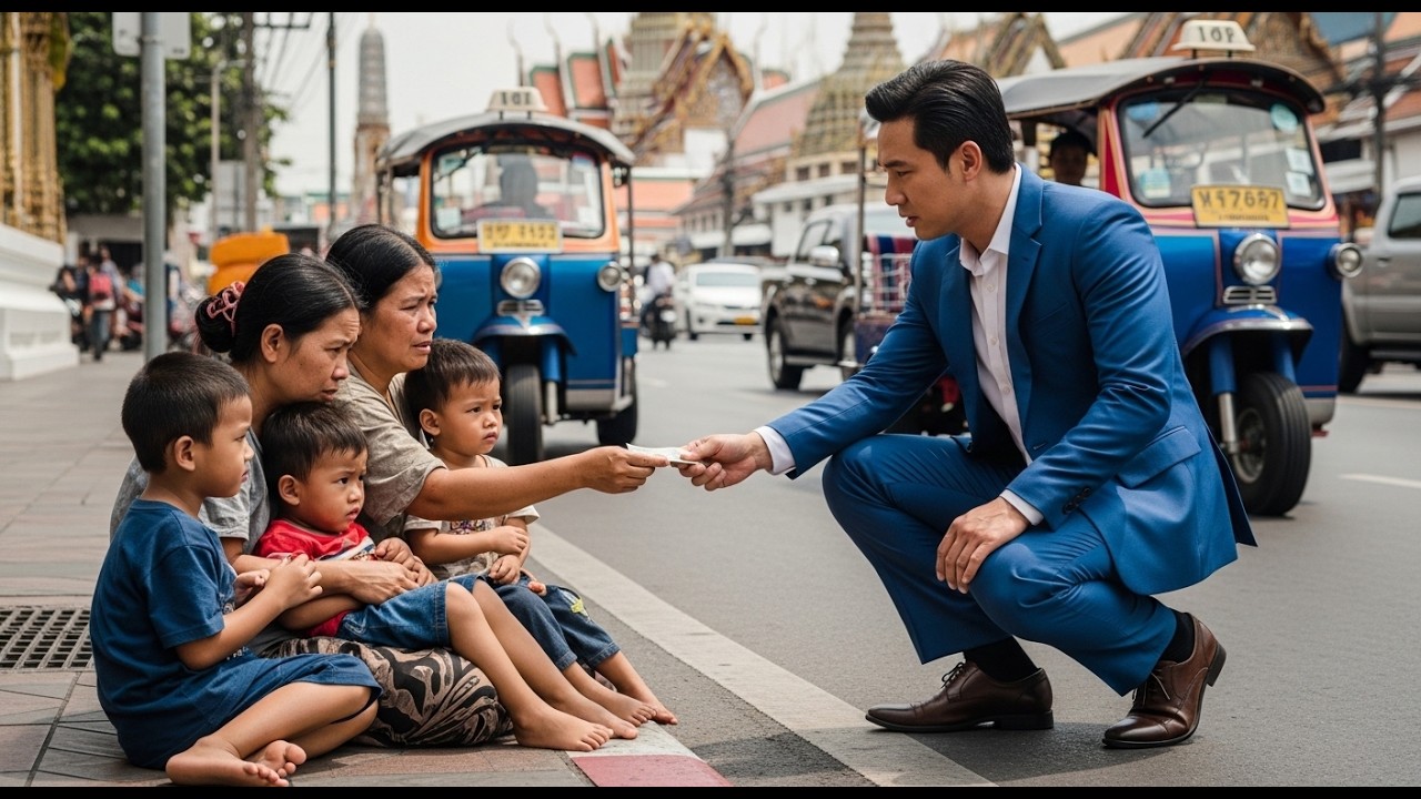 มหาเศรษฐีกำลังพาคู่หมั้นกลับบ้าน จนกระทั่งเขาเห็นอดีตแฟนสาวกำลังข้ามทางม้าลายพร้อมกับลูกแฝด