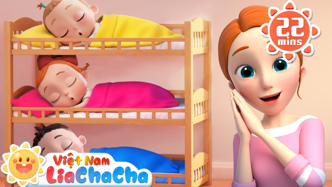💤 Năm em bé ngủ trên giường | Bài hát mẹ ru con ngủ ngon | LiaChaCha - Ca Nhạc Thiếu Nhi Việt Nam