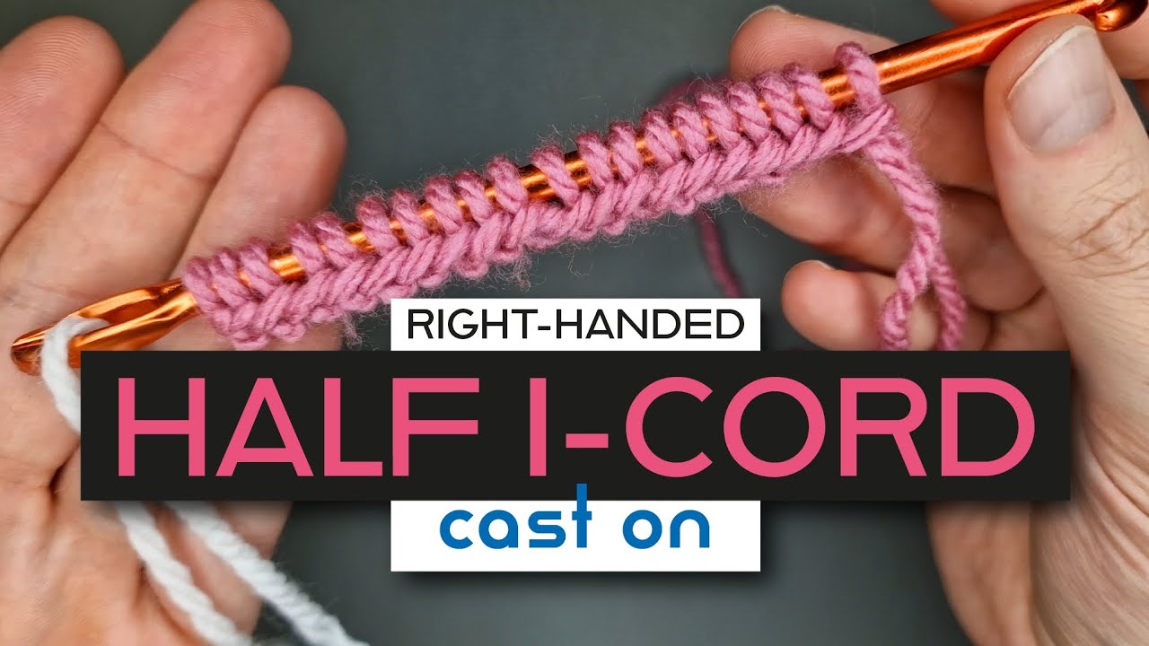 How to KNOOK the half i-cord CAST ON 💡 Right-handed Knooking Tutorial