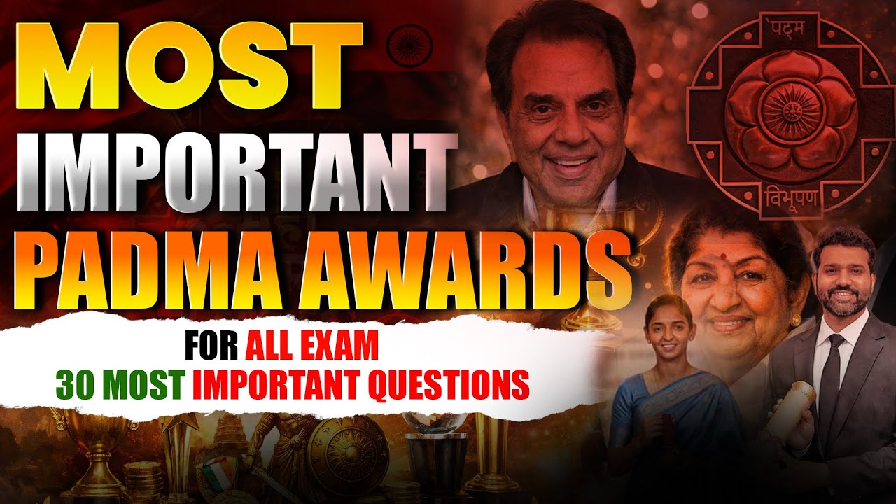 Most Important Padma Awards 2026 | 30 Most Expected Questions for All Exams | GK Marathon