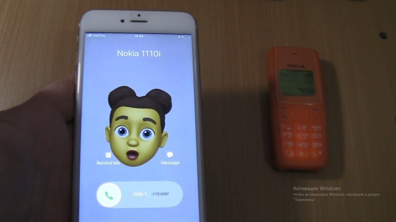 Incoming call & Outgoing call at the Same time Iphone 6s plus Gold+Nokia 1110i Orange