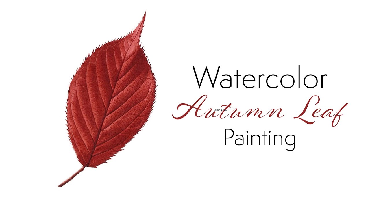 How to paint realistic autumn leaf with watercolors🍂Rich colours and toothed edge🍂Relaxing painting
