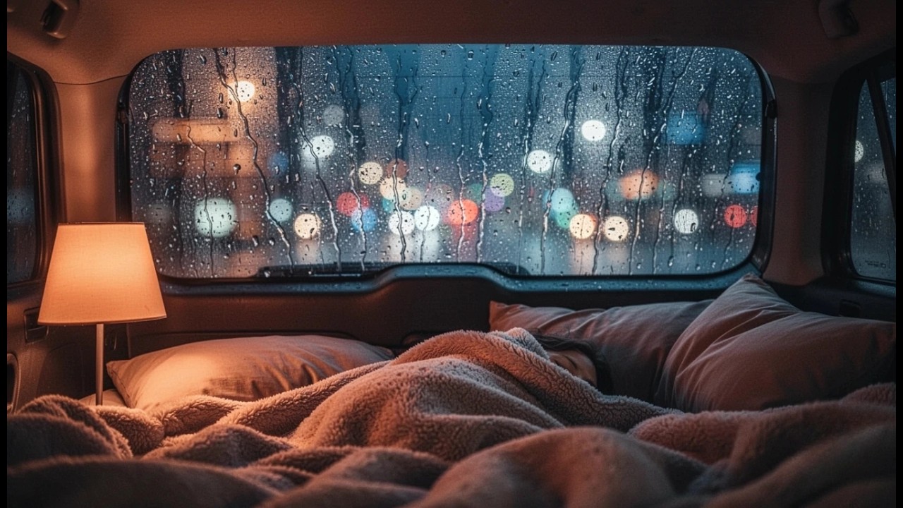 Rain on Car Roof | Brown Noise for ADHD Focus & Sleep | Parked Car | 8 Hours No Thunder