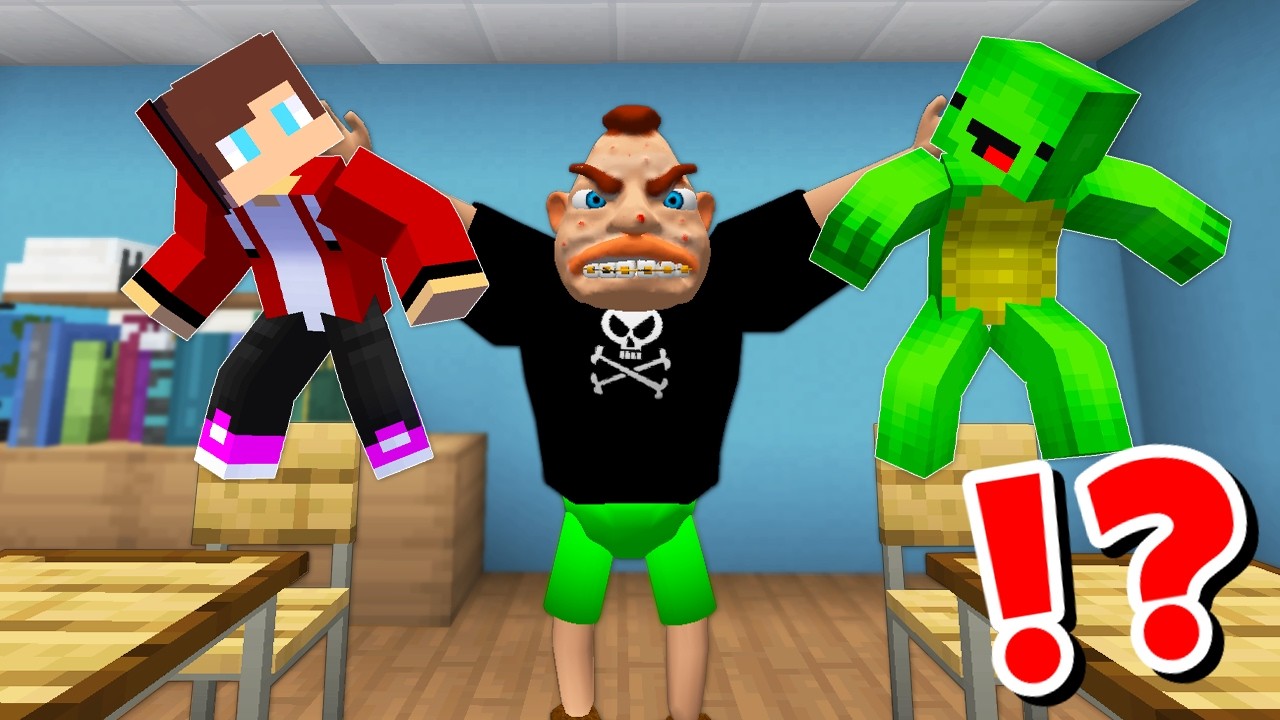 JJ and Mikey vs SCHOOL BULLY CHALLENGE in Minecraft / Maizen Minecraft