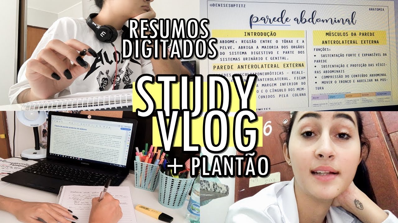 STUDY VLOG COM RESUMOS DIGITADOS 👩🏻‍⚕📚