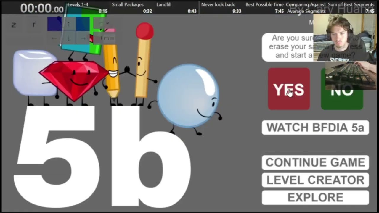 Reacting to BFDIA 5b Any% 8:57.53 by KorZen (World Record, first sub-9!)