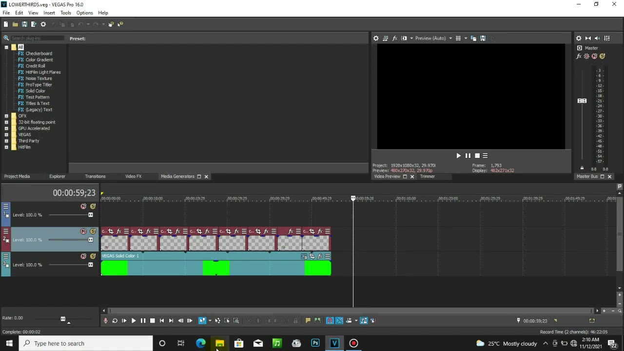 how to remove Green Screen on video or lower thirds in Vegas pro