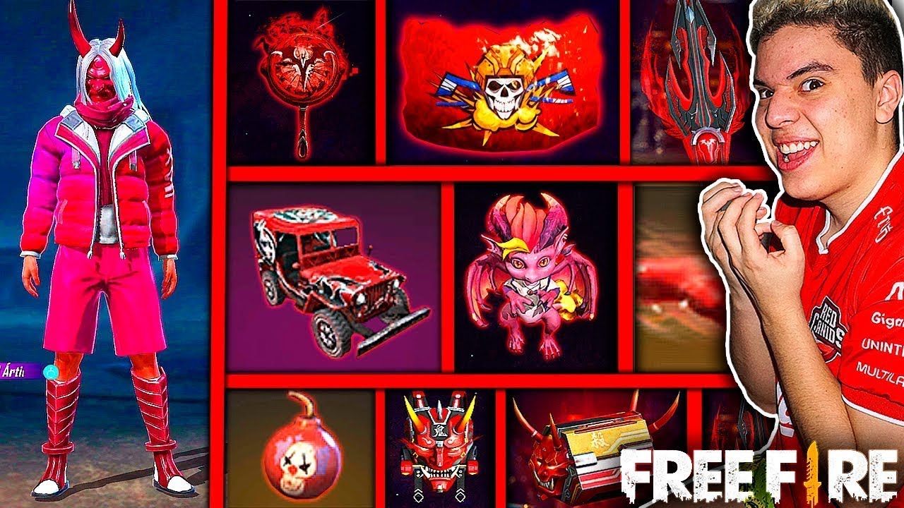 🔴 SOLO PUEDO USAR COSAS ROJAS 🔴 - FREE FIRE | Reto un solo color free fire | Solo ropa color rojo🍅❤️