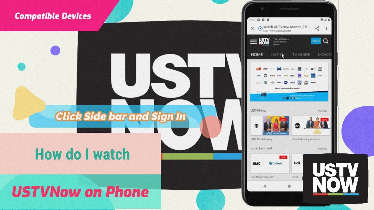 How do I watch USTVNow on Android Phone?