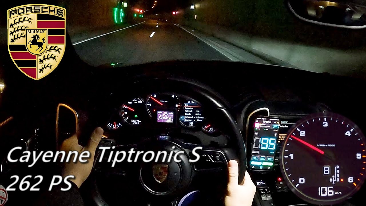 2016 Porsche Cayenne Diesel Tiptronic S 262 PS TOPSPEED NIGHT POV DRIVE FREIBURG (60 FPS)(GPS)
