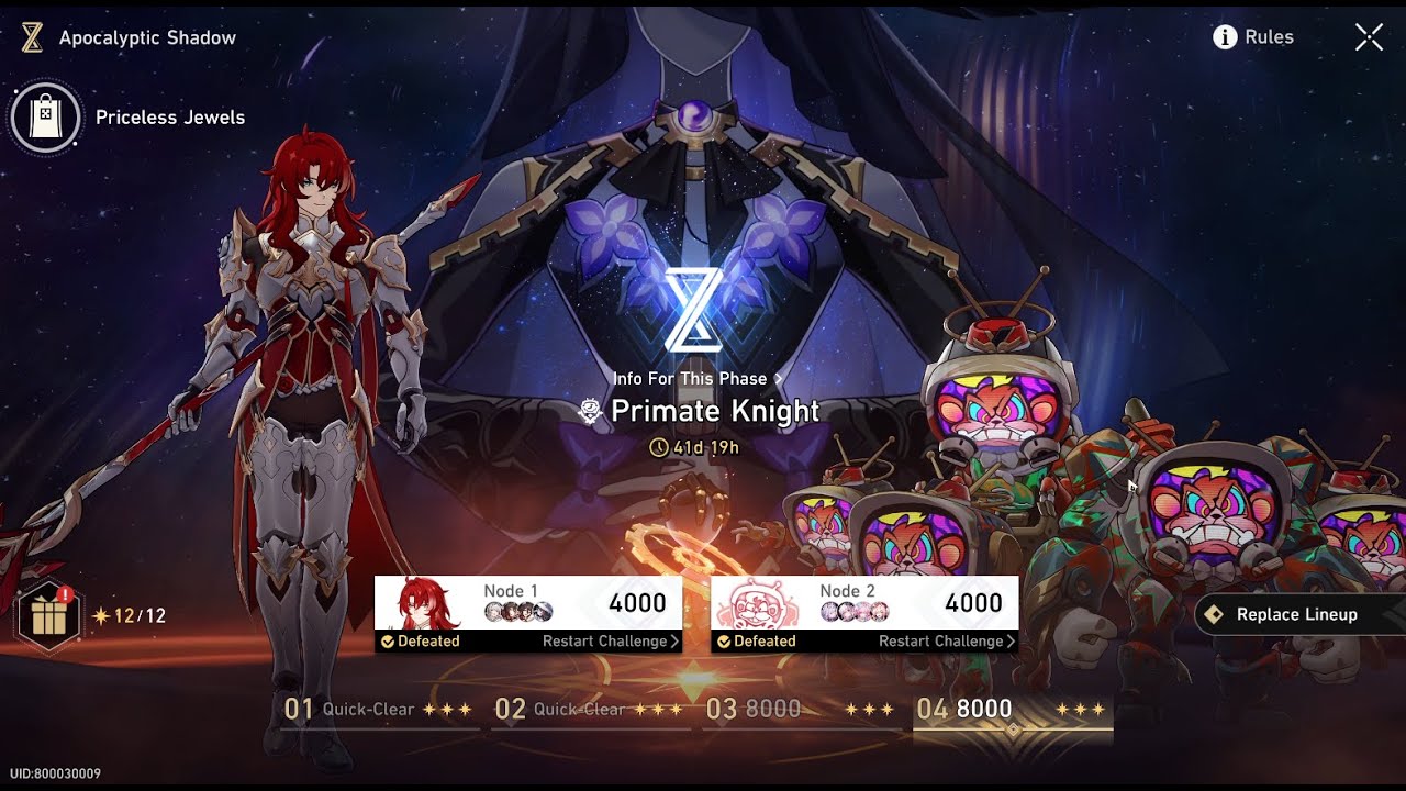 Honkai: Star Rail -  3.8 Apocalyptic Shadow Both Sides 0 AV 8000 Max Score