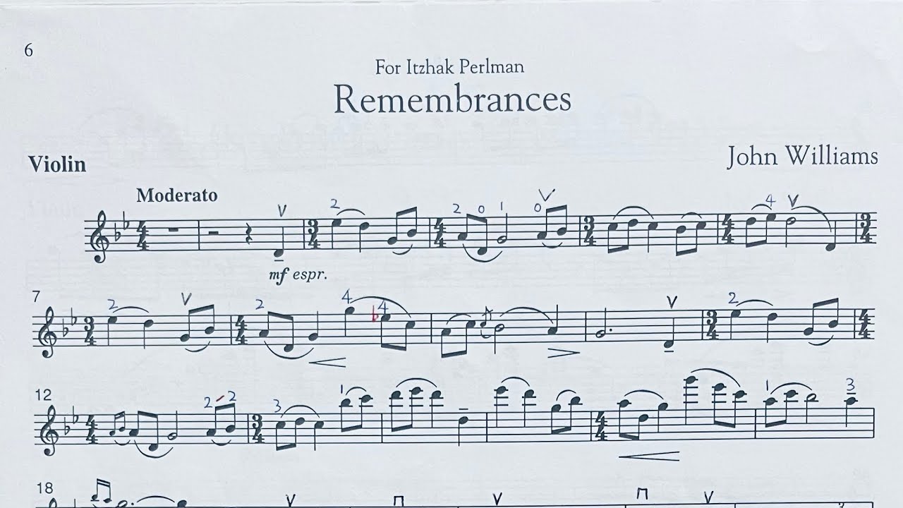 Remembrances from Schindler’s List, John Williams, Violin and Piano, ABRSM Violin Grade 8 B13, 八級考試曲