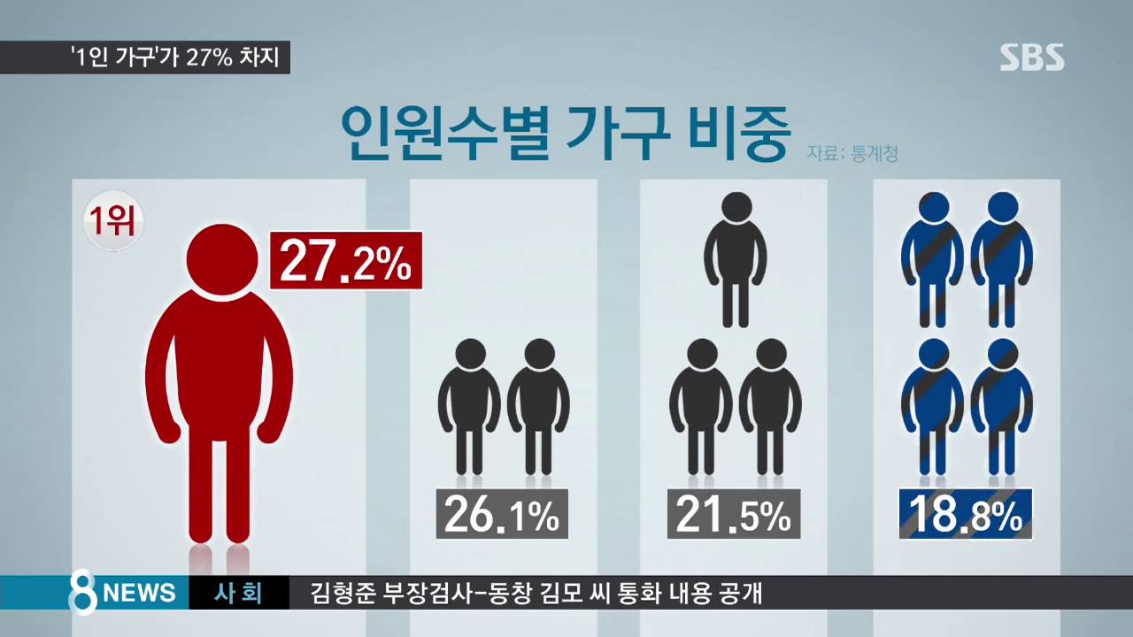 4인 가족은 옛말&hellip;'나 홀로 1인 가구' 가장 많다 / SBS