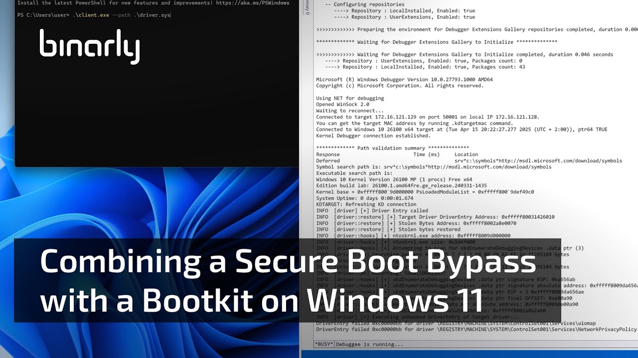 Combining a Secure Boot Bypass with a Bootkit on Windows 11