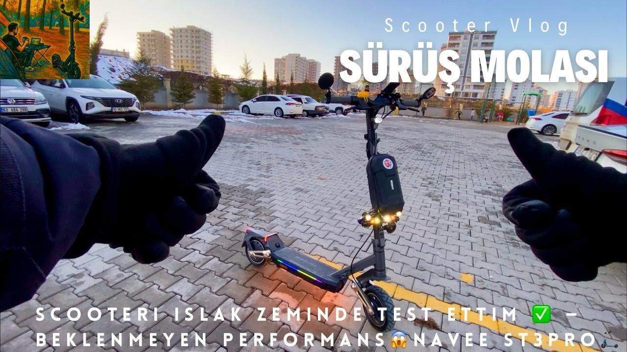 Scooterı Islak Zeminde Test Ettim ✅—Beklenmeyen Performans 🛴#NaveeST3Pro #youtube #ScooterLife #fyp