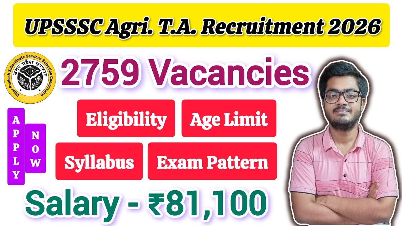 UPSSSC Agriculture Technical Assistant Recruitment 2026 || 2759 Vacancies || Apply Online || #viral