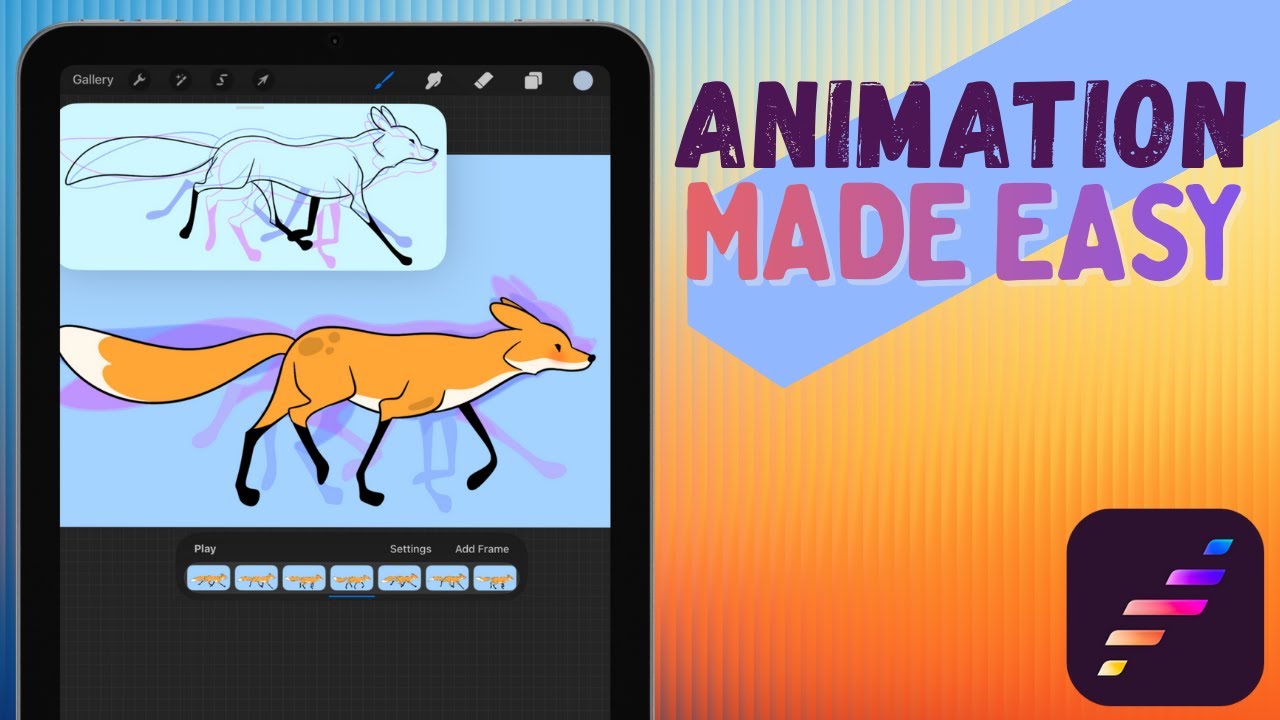 Dreams 2: Easy Procreate Animation | Frame-by-Frame Trotting Fox | Full Tutorial