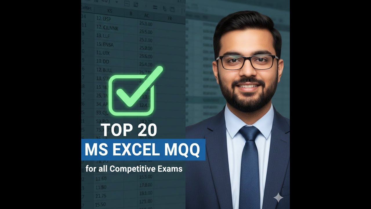 Top 20 MS Excel MCQ for all Competitive Exams | Microsoft Office | MS Excel mcq (Part-2)