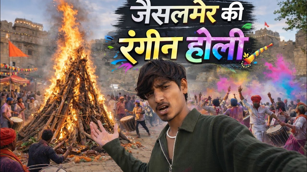 जैसलमेर की Famous Holi 🔥 | Holika Dahan + Real Holi day 3 vlog 