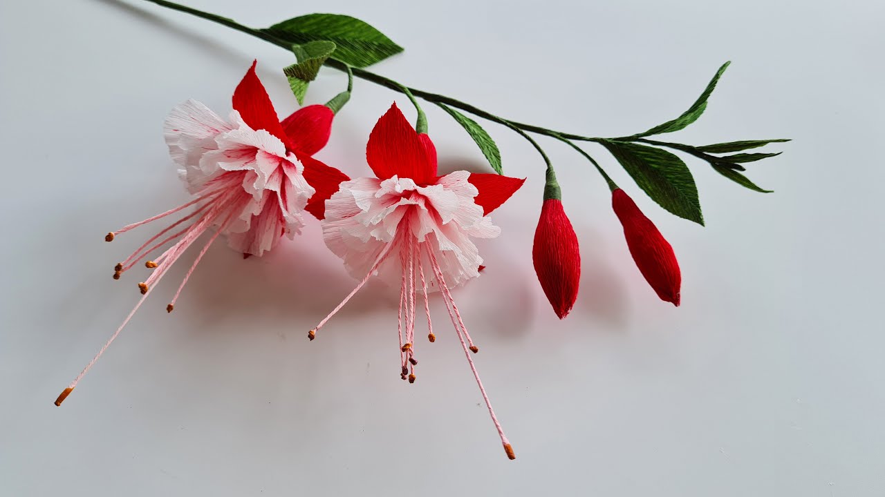 How To Make Fuchsia Paper Flower / Paper Flower / Góc nhỏ Handmade