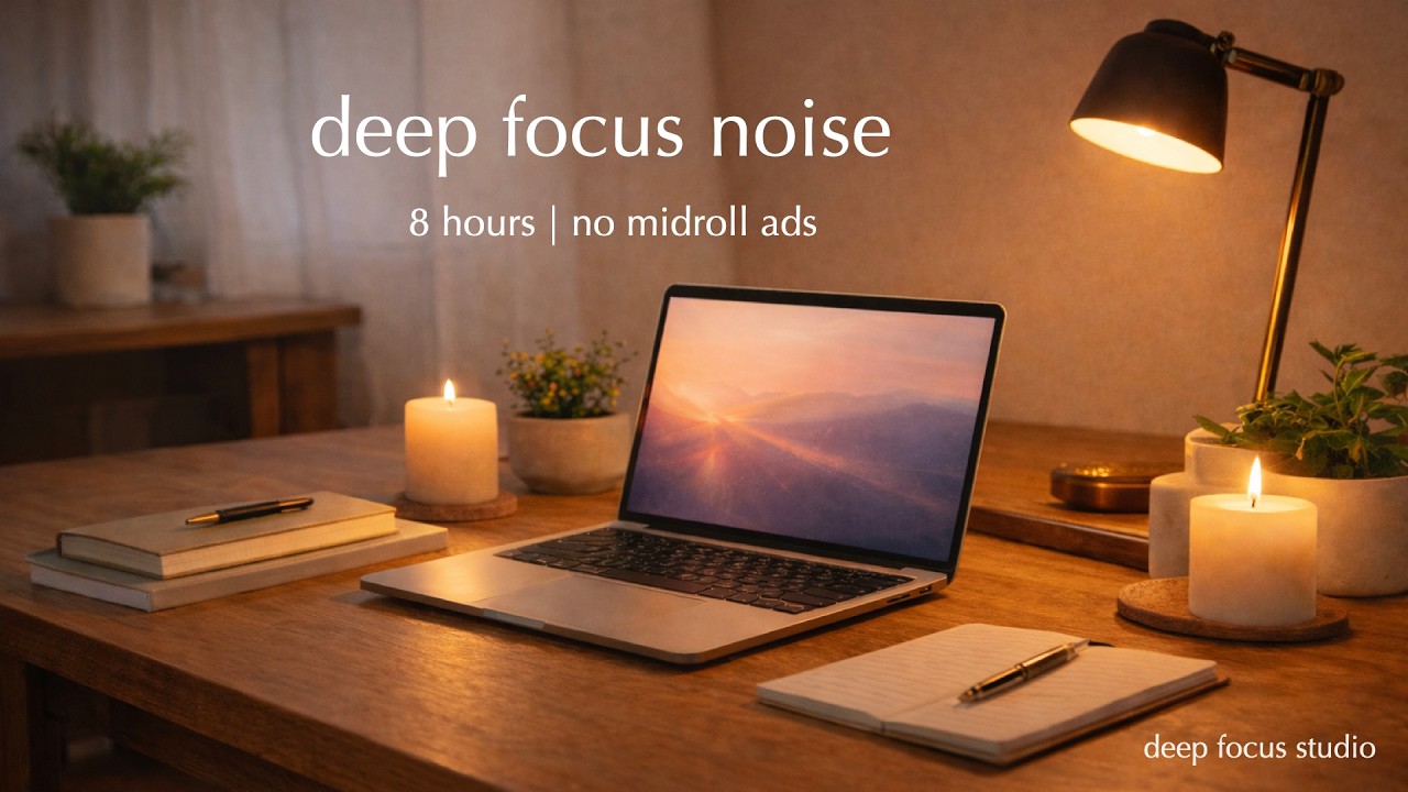 8 hours deep focus noise for deep work, study & concentration | no midroll ads