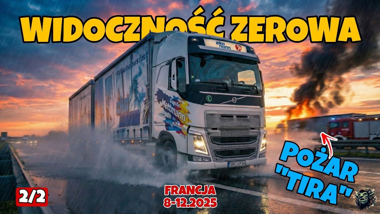 #121 Widoczność ZERO i Pożar TIR-a.