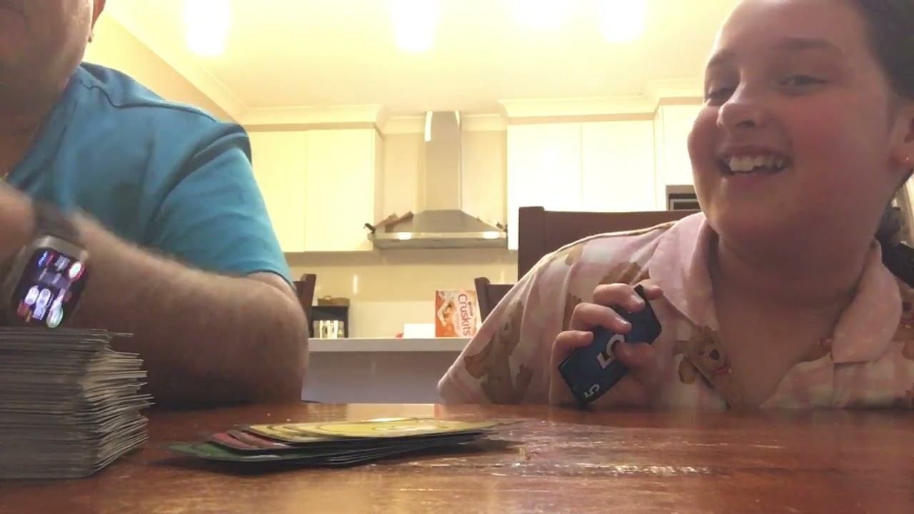 Playing UNO no mercy with my Dad