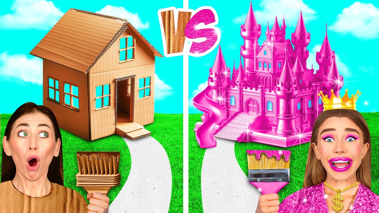 Домики Одного Цвета Челлендж | Бедная vs Богатая vs Ультра Богатая от BaRaDa Challenge