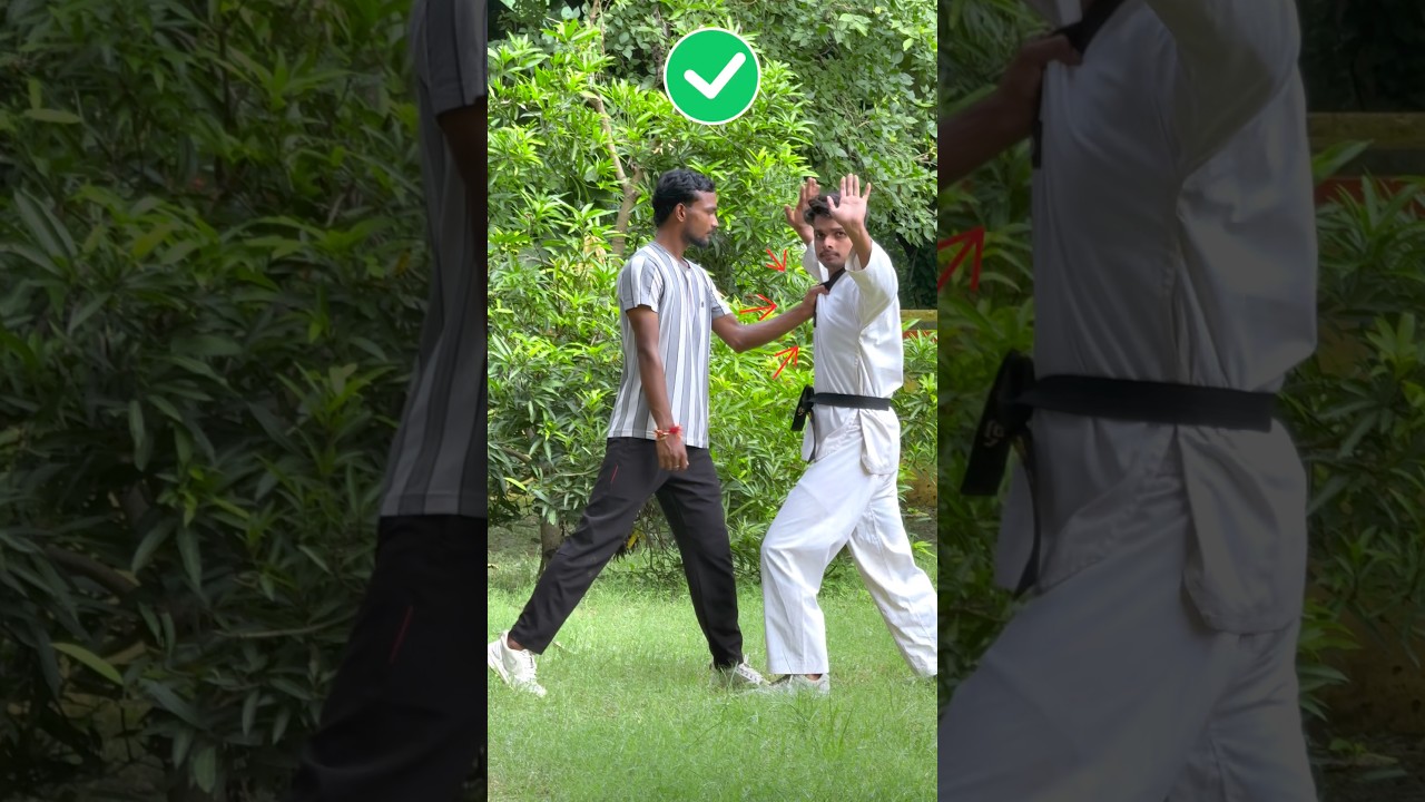 Self defence against a collar grip 😱#karate #short #taekwando #defence #traning