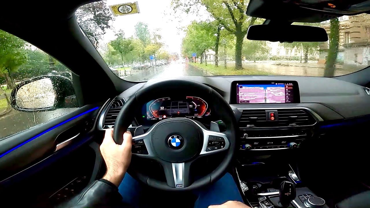 BMW X4 2021 - тест-драйв POV (xDrive 20d) в дождливый день! (M Sport X)