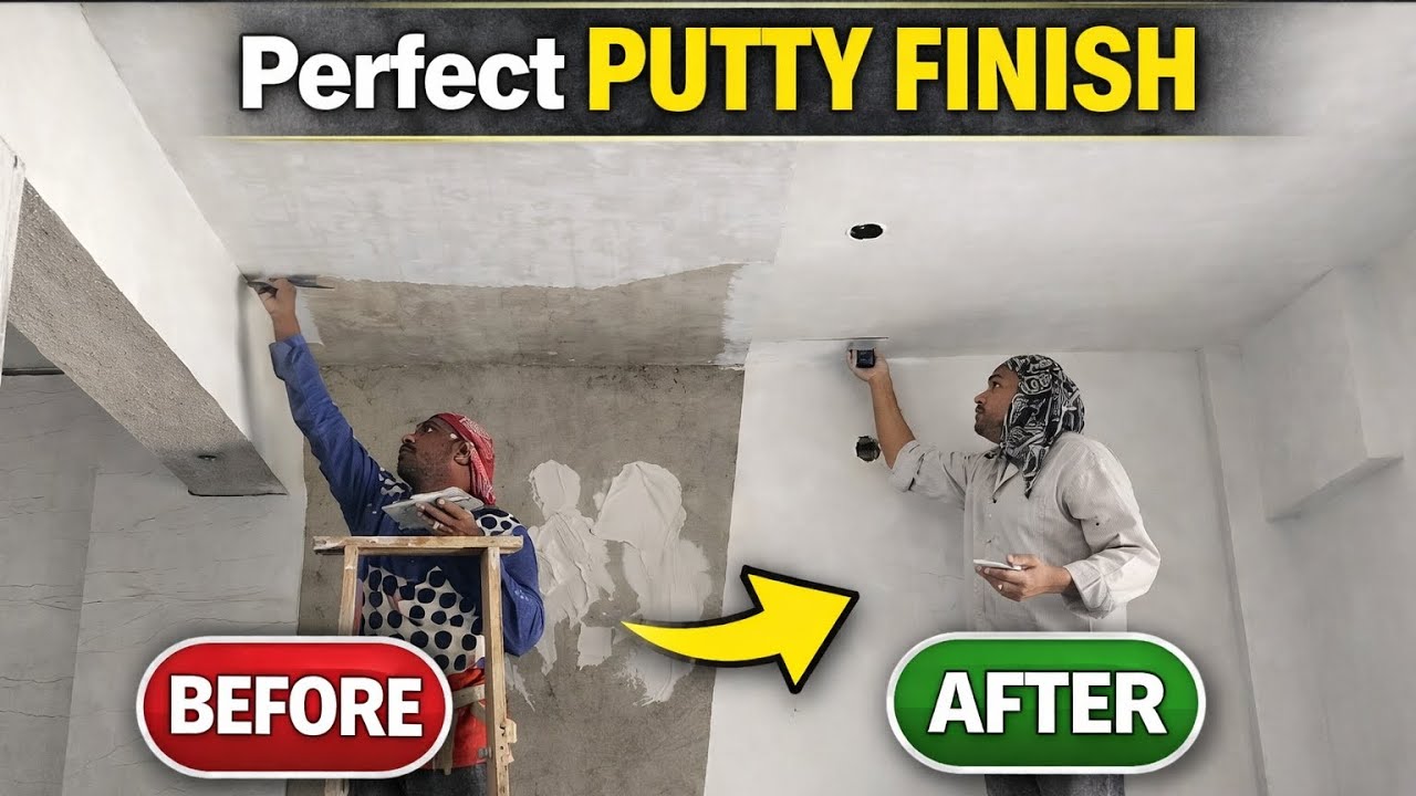Wall Putty Work Full Process | Before After Result@RangilaPainter 