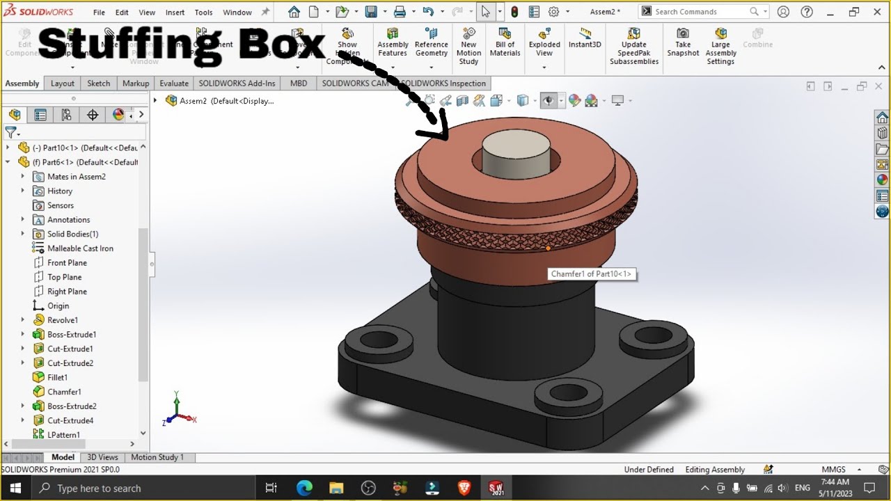 SOLIDWORKS | Stuffing Box | part | Assembly |