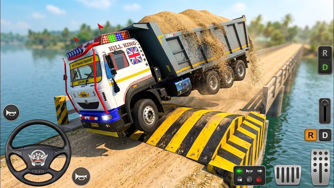 🚛Tata Singh Sand Load  | Extreme Speed Breaker Challenge 😱| BUSSID Gameplay