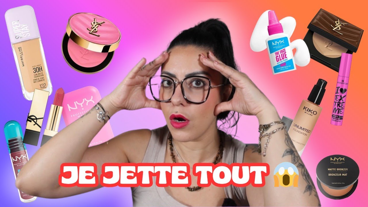 &Eacute;NORME TRI MAKE-UP 😱 je jette (presque) toute ma collection maquillage ! #makeup #skincare #haul 