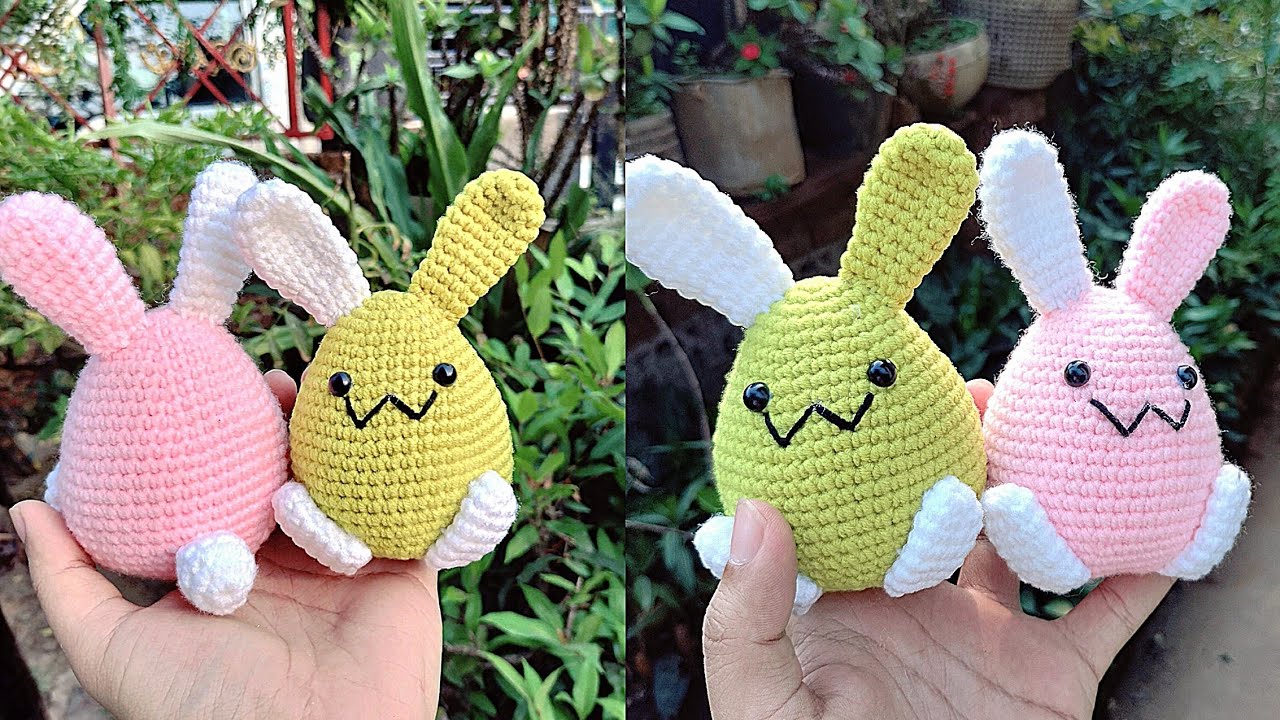 Chubby Bunny ထိုးနည်းလေးပါ #crochet #bunny #amigurumi #chubbybunnychallenge