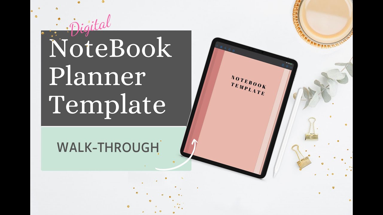 Amazing KEYNOTE NOTEBOOK TEMPLATE Digital Planner With hyperlinks; Walk-through