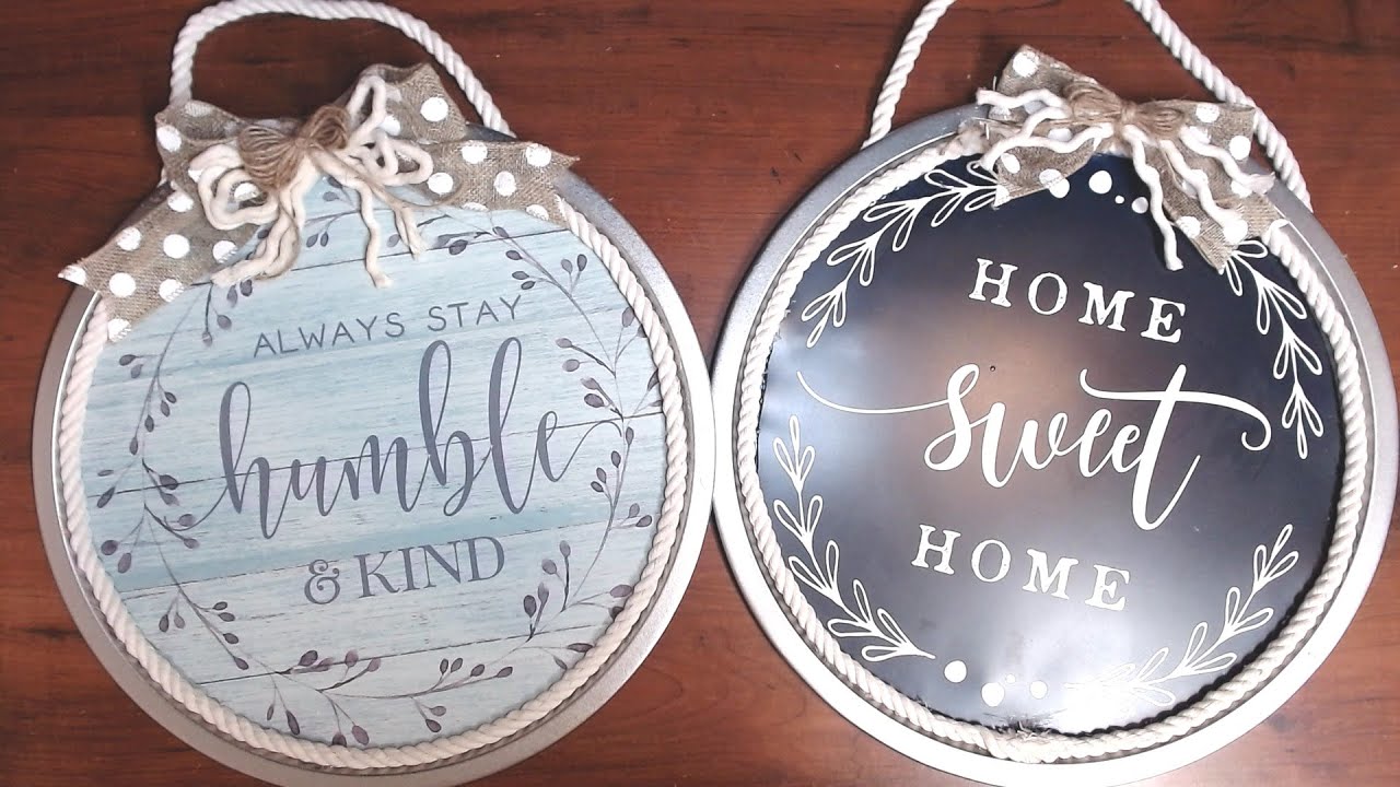 Dollar Tree DIY Spring Pizza Pan Signs