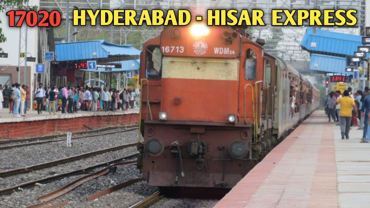 6 In 1 // 17020 HYDERABAD - HISAR EXPRESS with MOULA ALI ALCO TWINS Departing Kamareddy