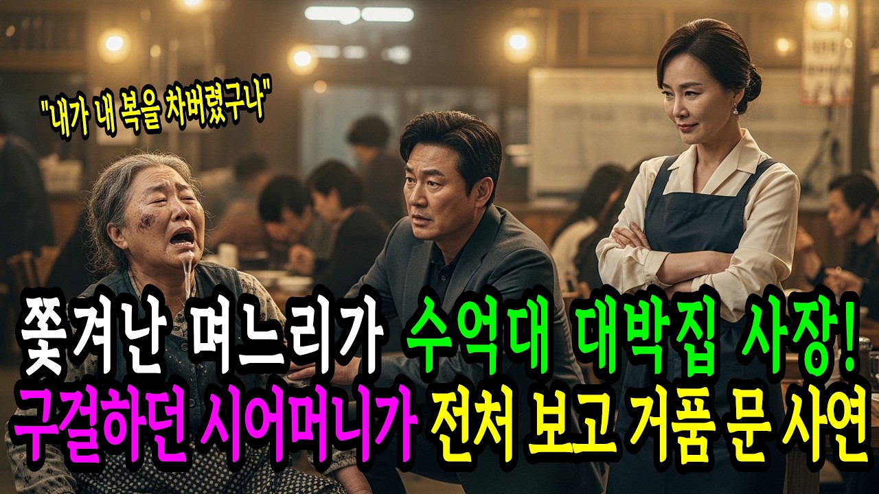 넌 이제 필요 없다 효부 내쫓은 시어머니, 10년 뒤 대박집 사장 된 며느리 발목 잡고 오열한 사연 #오디오북 #시니어사연