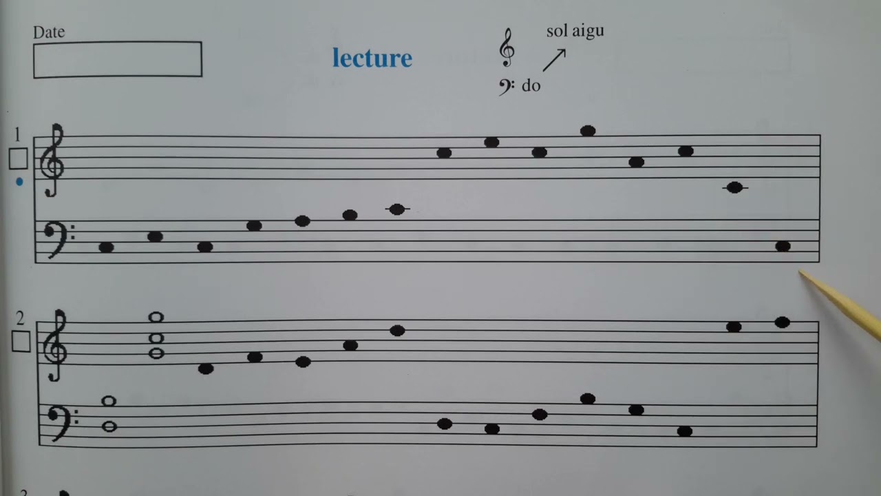 LECTURE de NOTES clé de sol et clé de fa