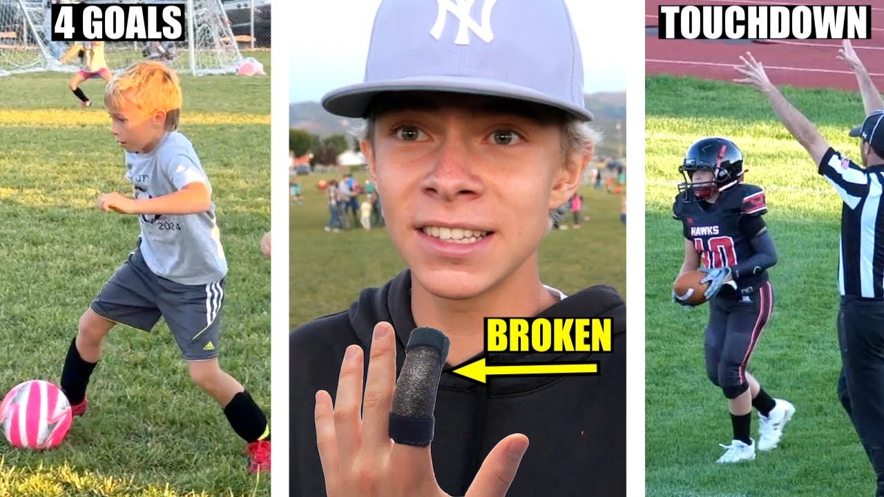 BROKEN FINGER, TOUCHDOWN AT FOOTBALL GAME, and 4 SOCCER GOALS!