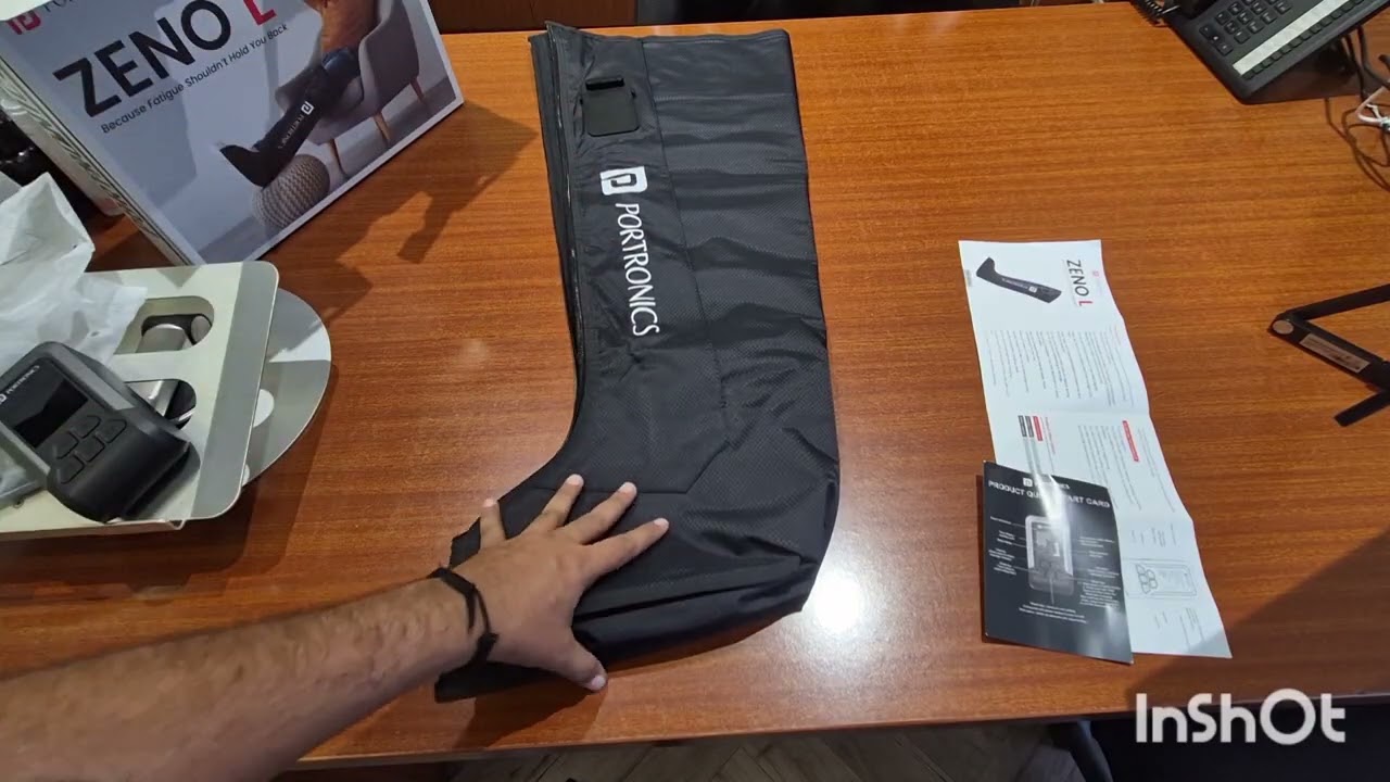 Распаковка перезаряжаемого компрессионного массажера для ног Portronics Zeno L.