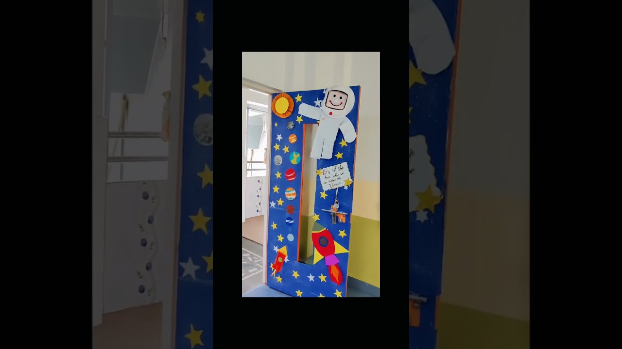 Creative Front Door Decor: Galaxy Door Ideas for Classroom Decoration #FrontDoorDecor #GalaxyDoor