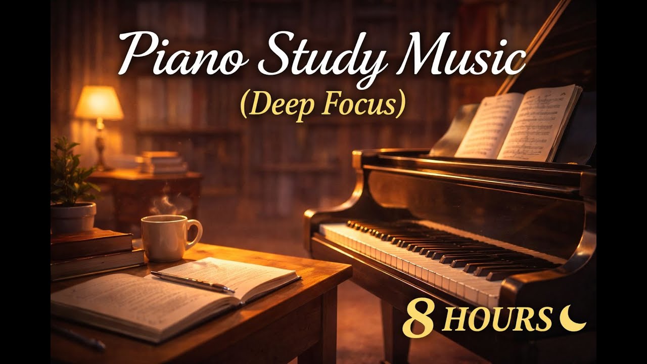 8 Hours Piano Study Music for Deep Focus & Concentration