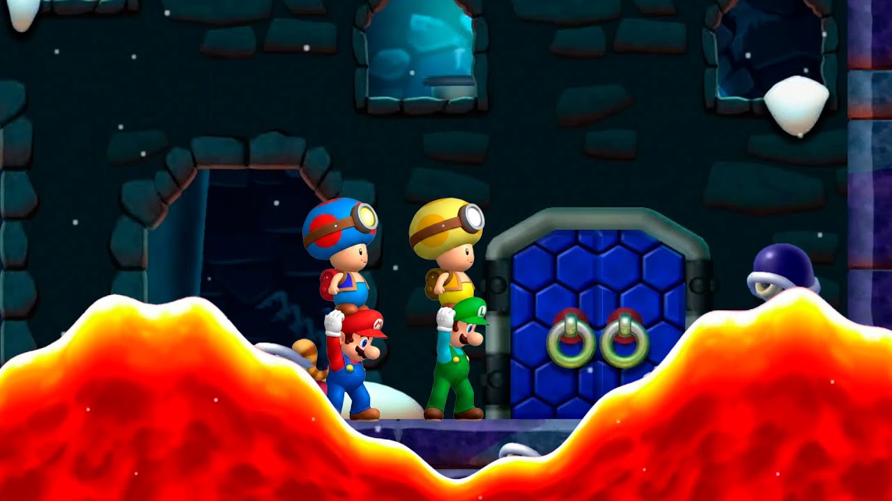 New Super Mario Bros U (Christmas)– 4 Players Co Op Walkthrough #1
