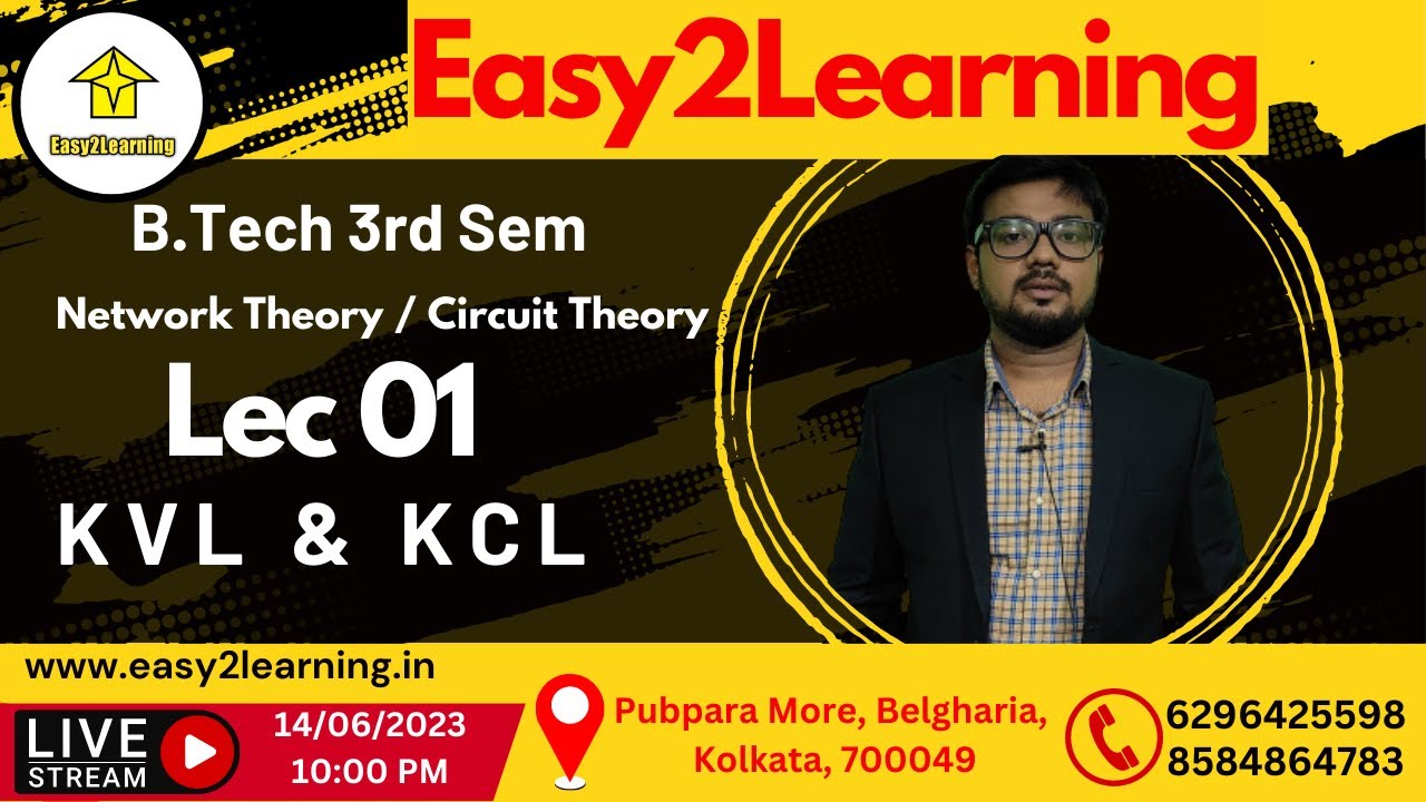 Circuit Theory/Network Theory | B.Tech 3rd Sem EE/ECE/EEE | Lec 01 Basic KVl,KCL | By David Das