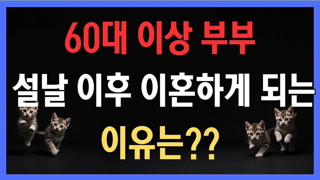 황혼이혼 상담 증가, 60대 이상 부부 설날 이후 이혼하게 되는 이유는??