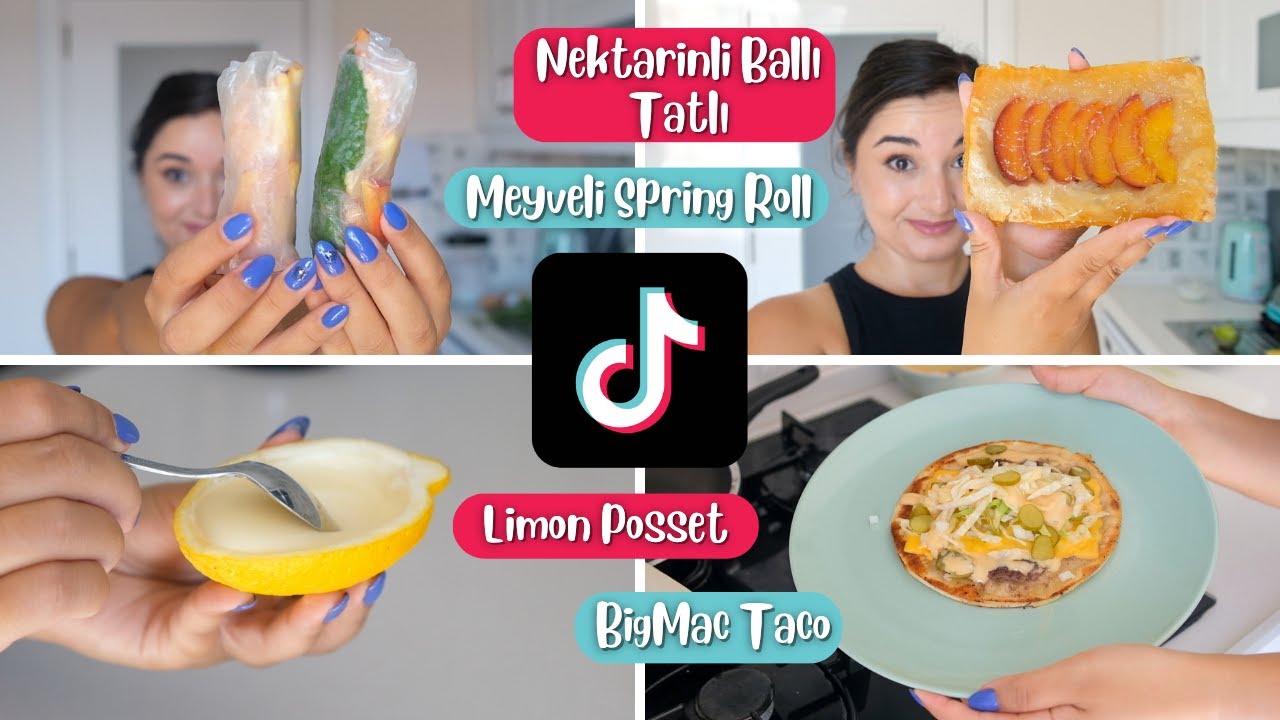 TİKTOK TARİFLERİ | Limon Posset, BicMac Tacos, Meyveli Spring Rolls, Ballı Nektarinli Tatlı