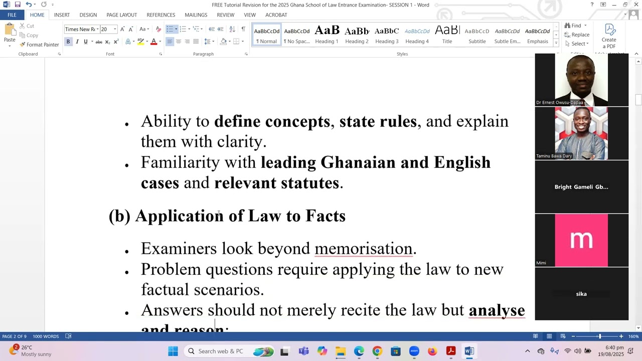 FREE Revision for the 2025  School of Law Entrance Examins-Session 1:General Guidelines- Part 2
